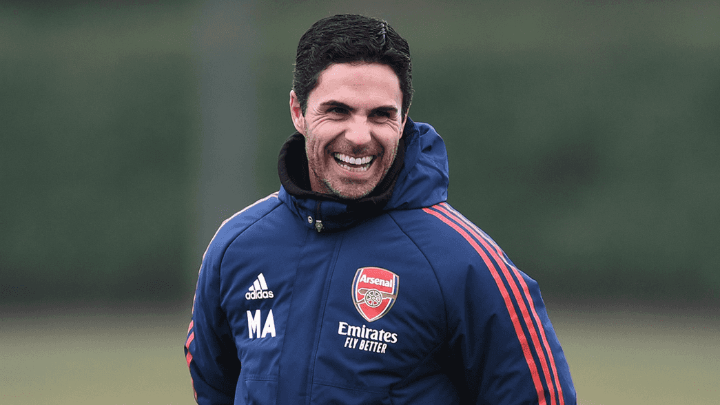 Mikel Arteta in training