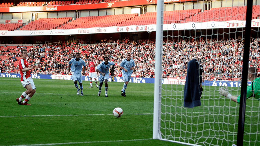 Jack Wilshere in action for the under-18s against Manchester City in 2009